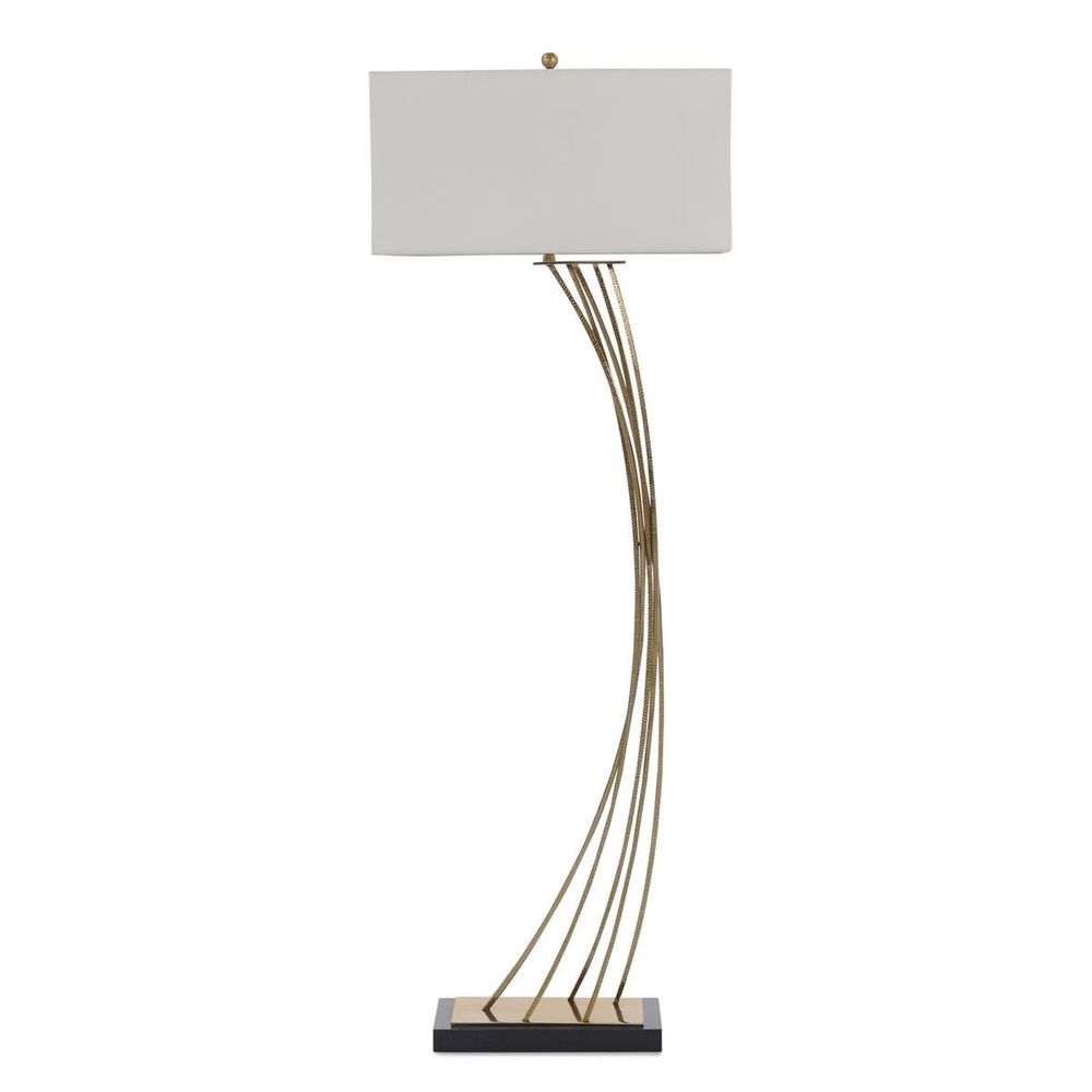 Floor Lamps Cambered Brass Floor Lamp - Off White,Silver,White