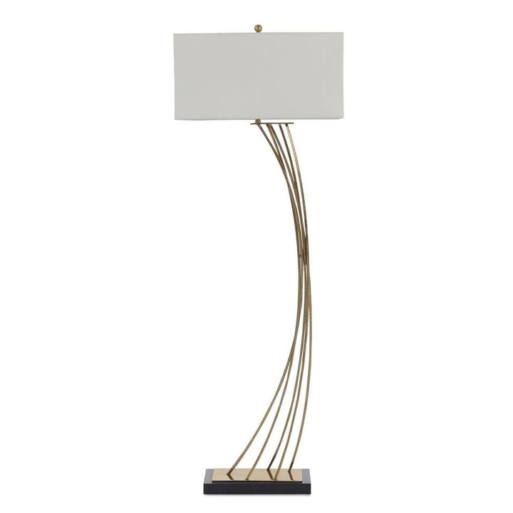 Floor Lamps Cambered Brass Floor Lamp - Off White,Silver,White