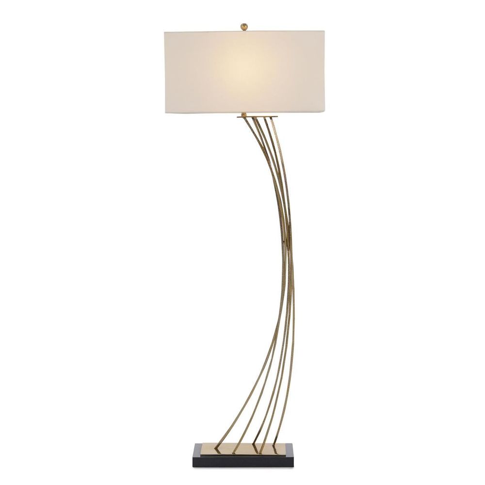 Floor Lamps Cambered Brass Floor Lamp - Off White,Silver,White