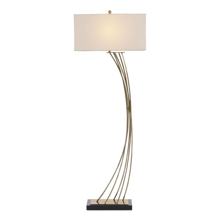 Floor Lamps Cambered Brass Floor Lamp - Off White,Silver,White