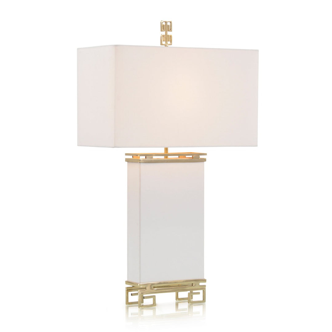 Solis Leather and Brass Table Lamp - Gold - Brass