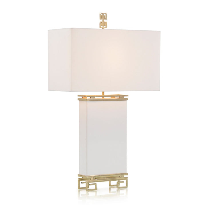 Solis Leather and Brass Table Lamp - Gold - Brass