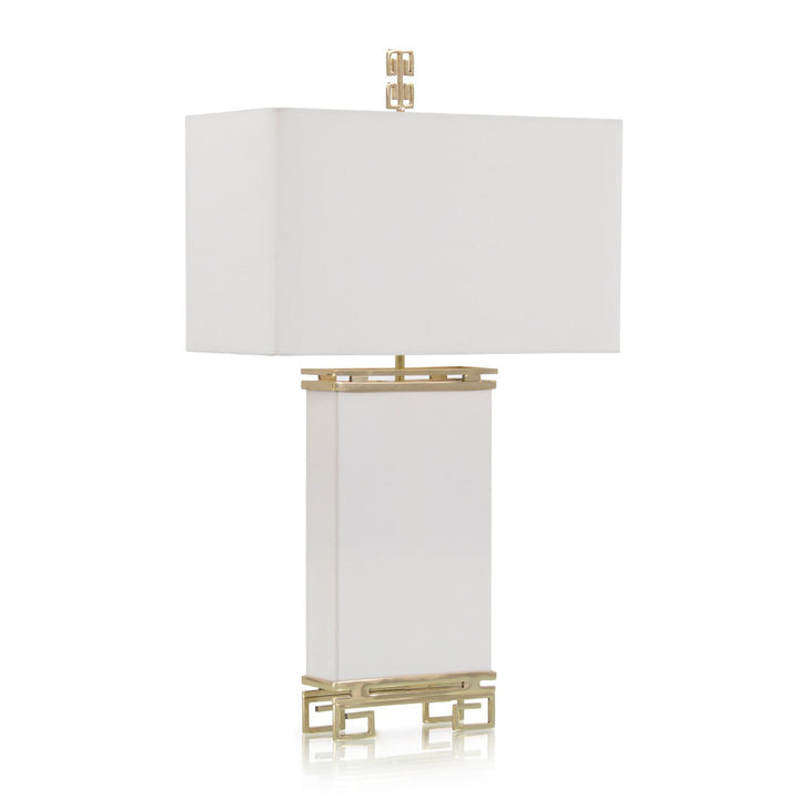 Solis Leather and Brass Table Lamp - Gold - Brass