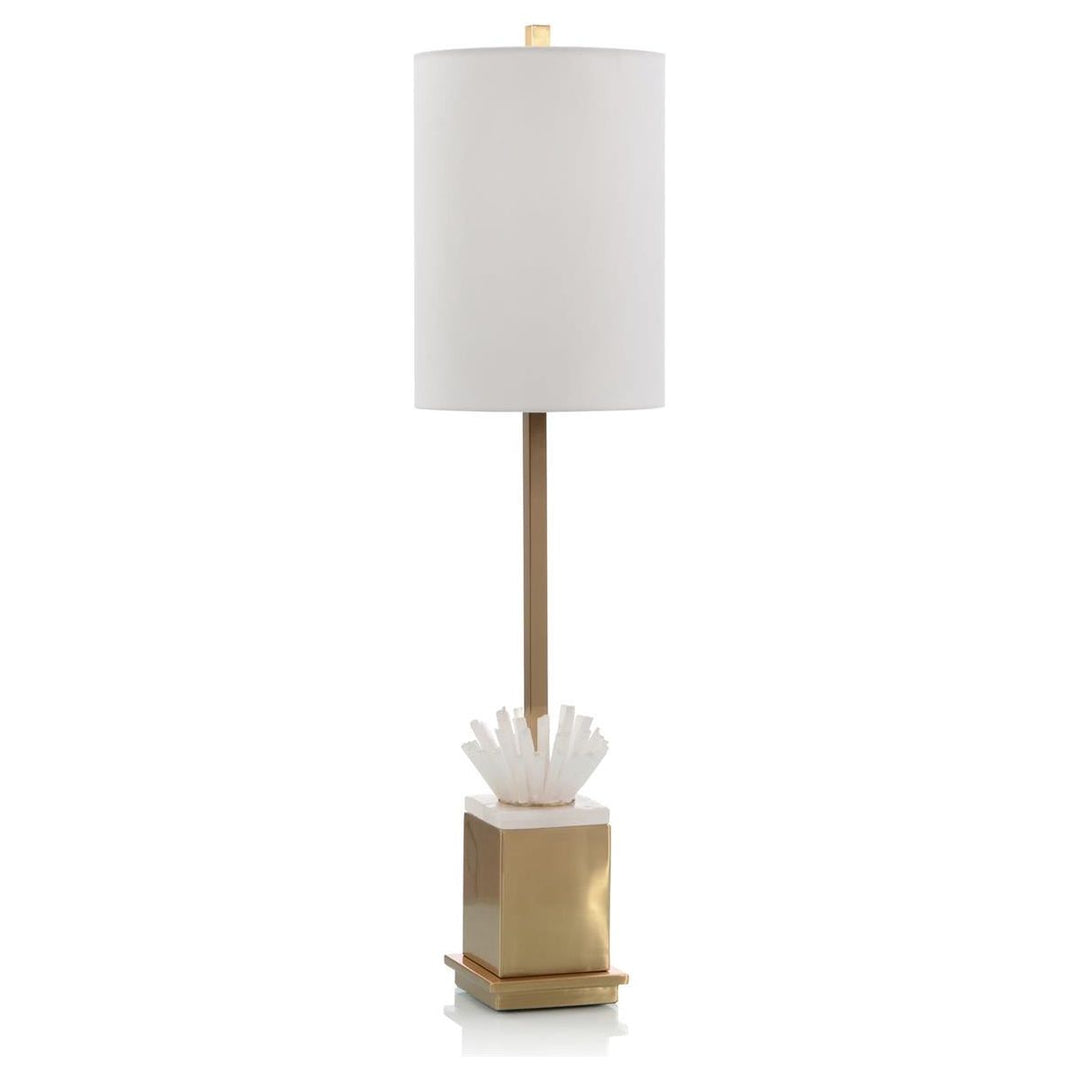 Gypsum And Coffee Bronze Buffet Lamp - White