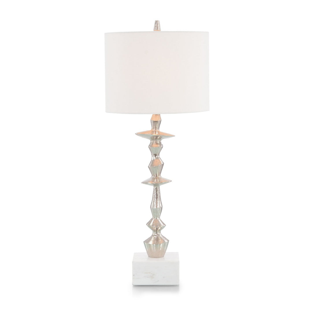 Solis Nickel Buffet Lamp - Silver - Aluminum