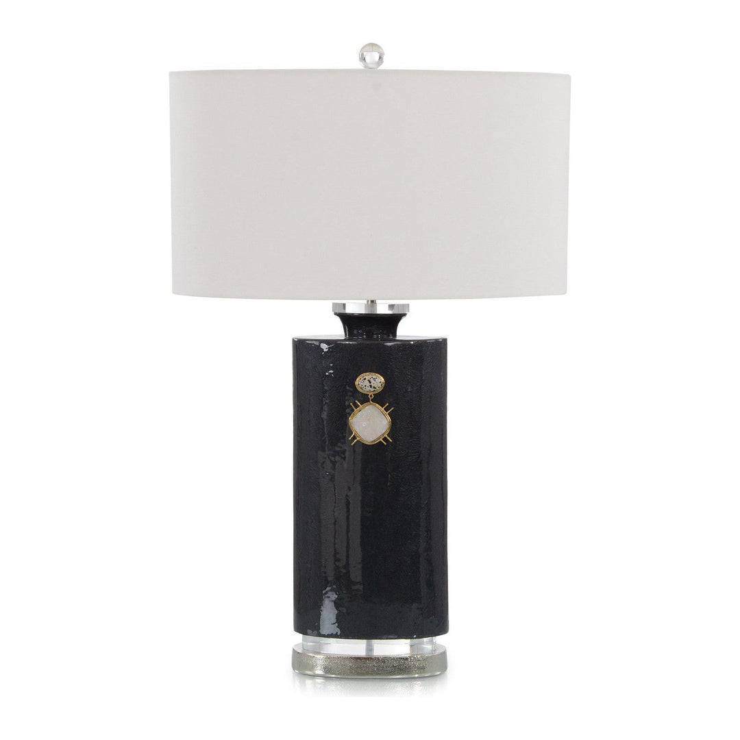 Solis With Stones Table Lamp - Black - Aluminum