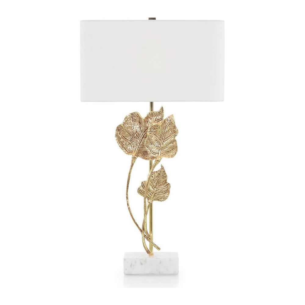 Table Lamps Antique Gold Leaf Table Lamp - White
