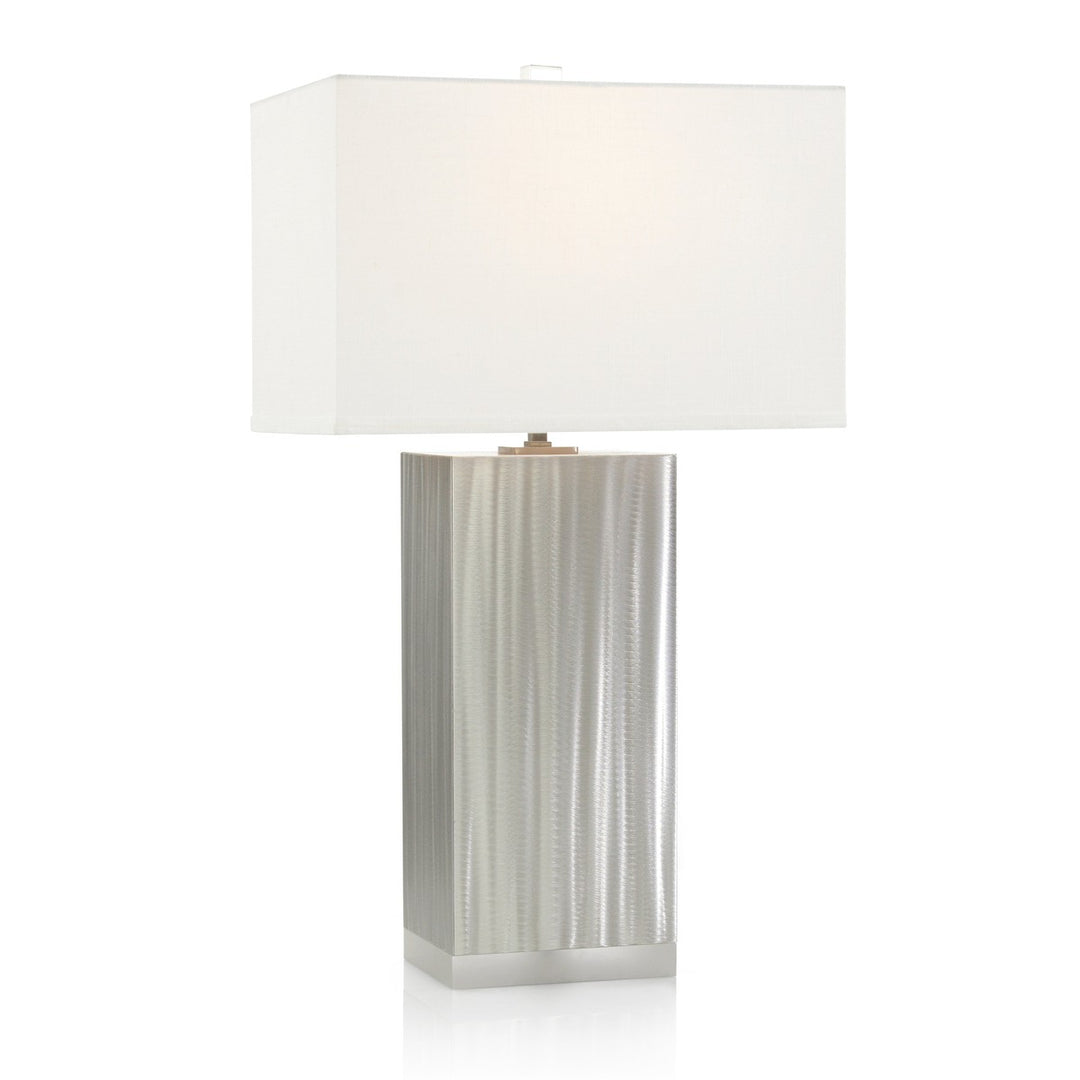 Solis Steel Brushed Spiral Silver Table Lamp - Silver