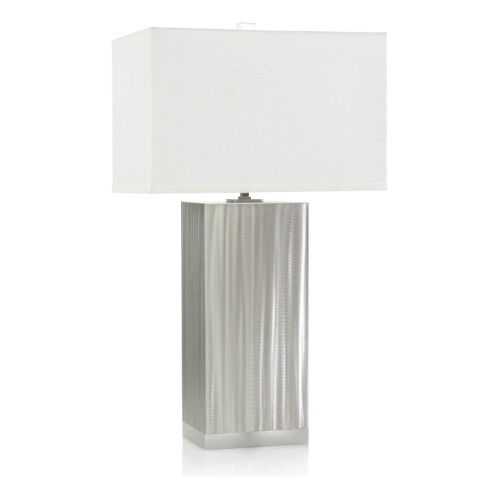 Solis Steel Brushed Spiral Silver Table Lamp - Silver