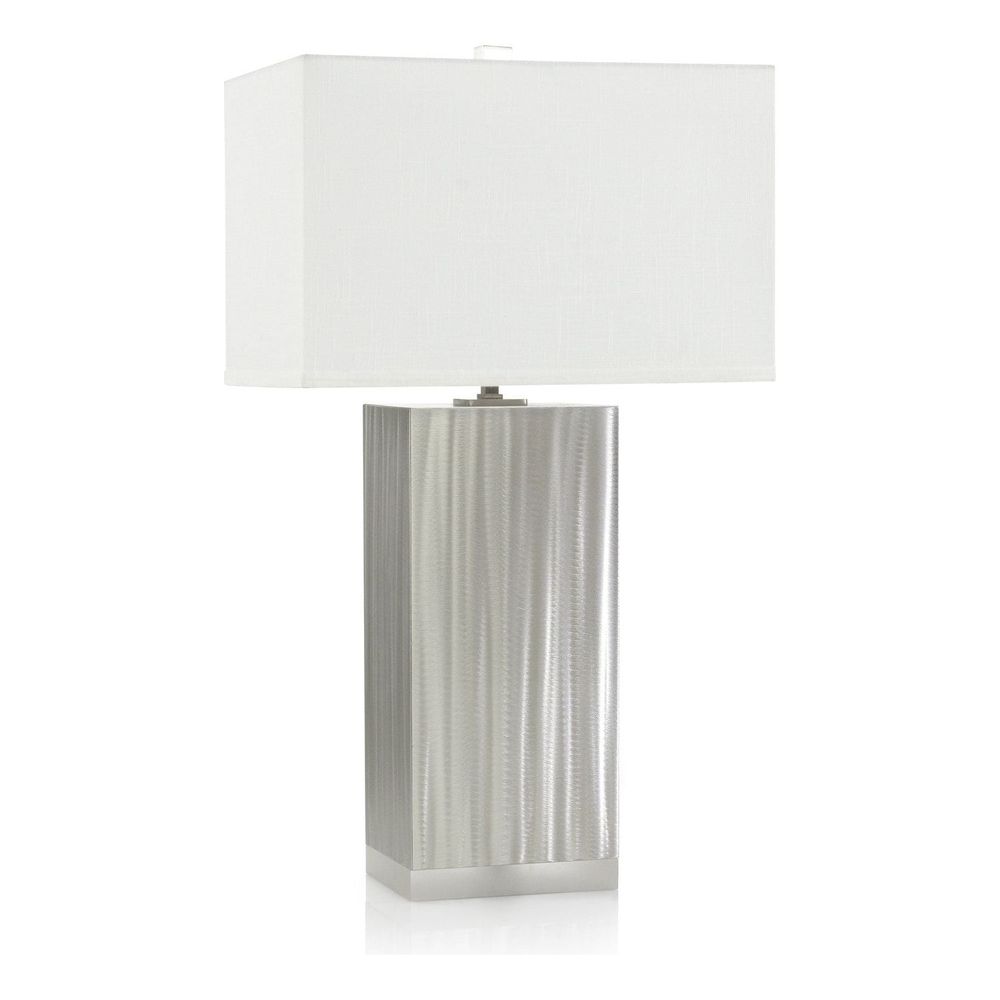 Table Lamps Stainless Steel Brushed Spiral Silver Table Lamp - Silver, Clear