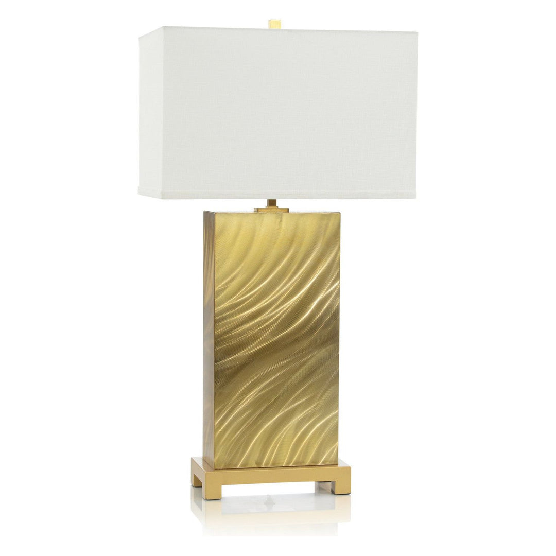 Ellington Steel Brushed Spiral Gold Table Lamp - Gold