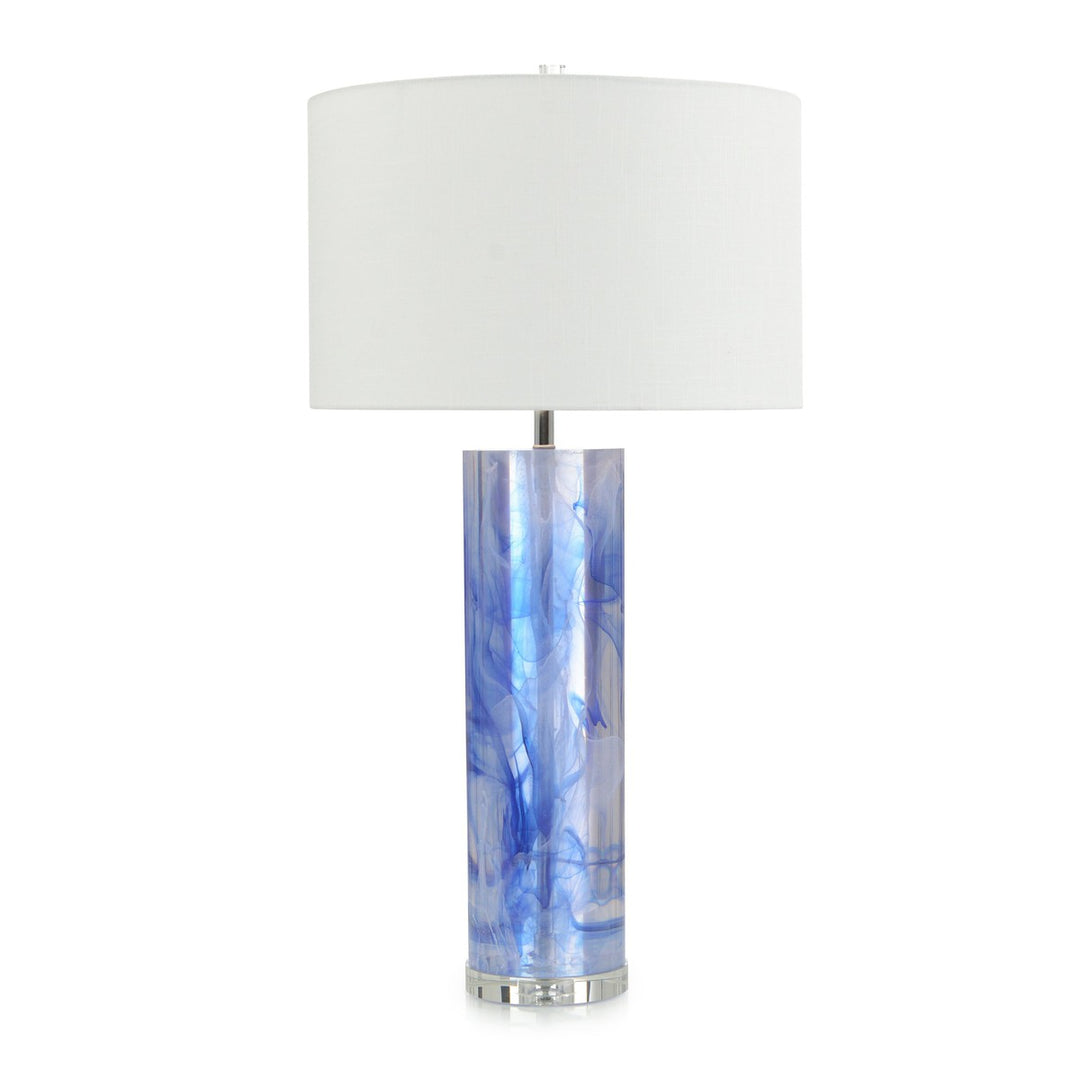 Solis Blue and Clear Resin Table Lamp - Blue - Crystal