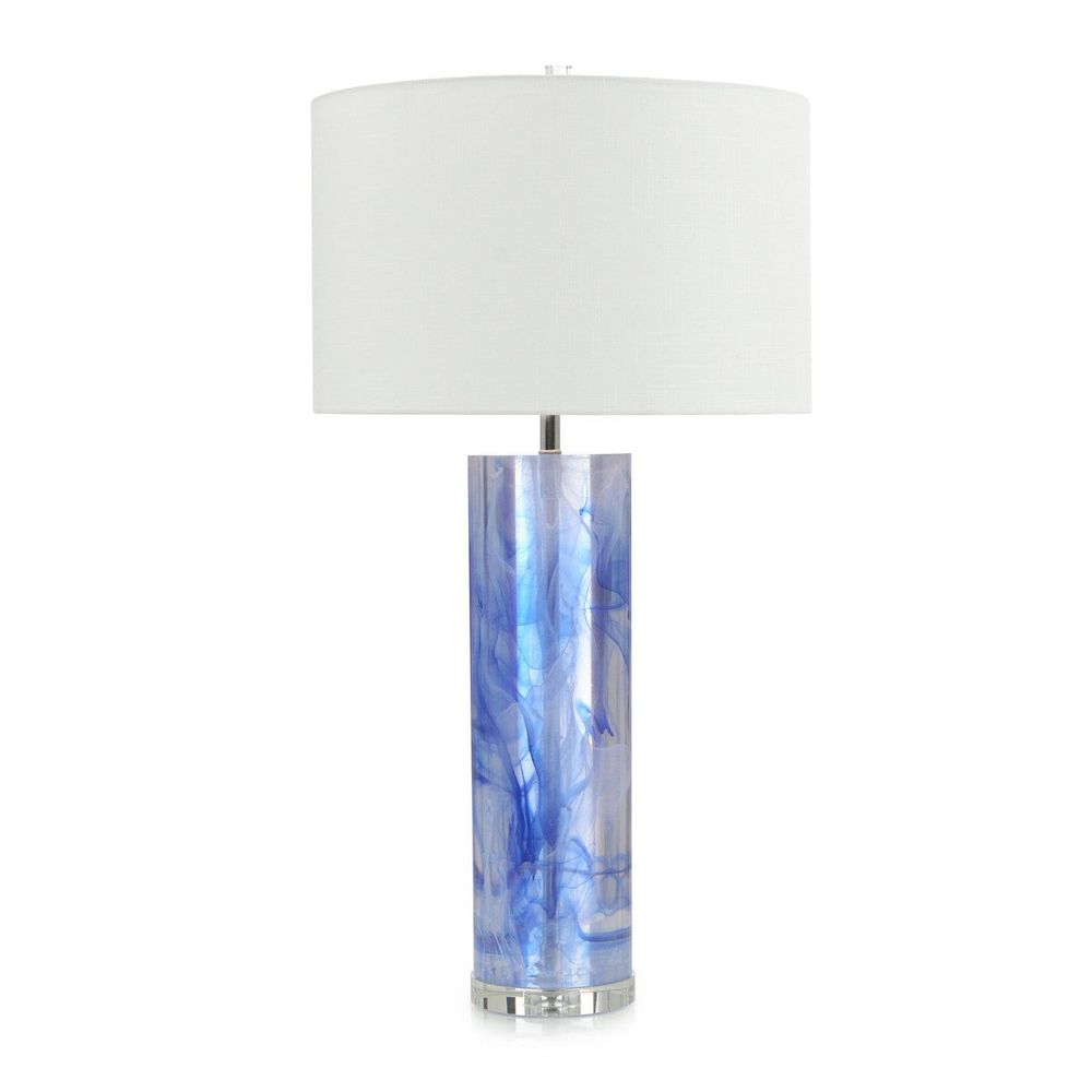 Table Lamps Cylinder Blue and Clear Resin Table Lamp - Blue, Clear