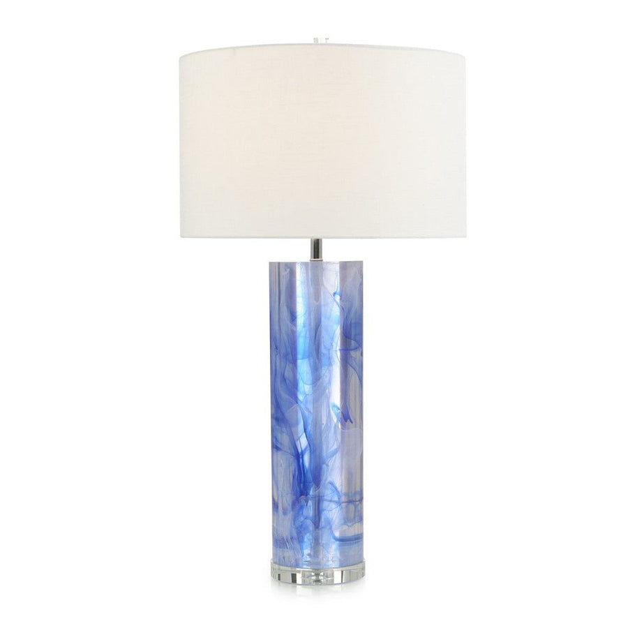 Table Lamps Cylinder Blue and Clear Resin Table Lamp - Blue, Clear