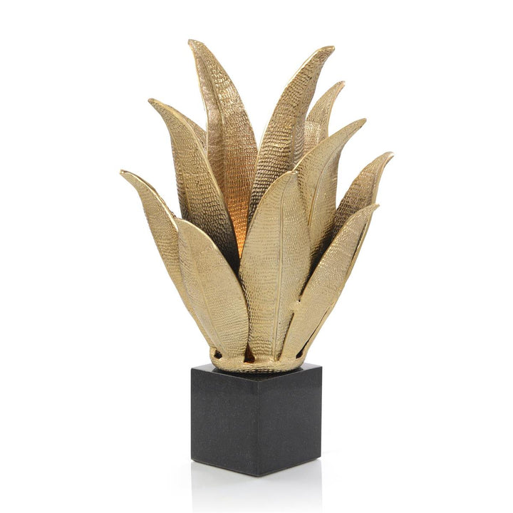 Table Lamps Handcrafted Brass Leaves Accent Lamp