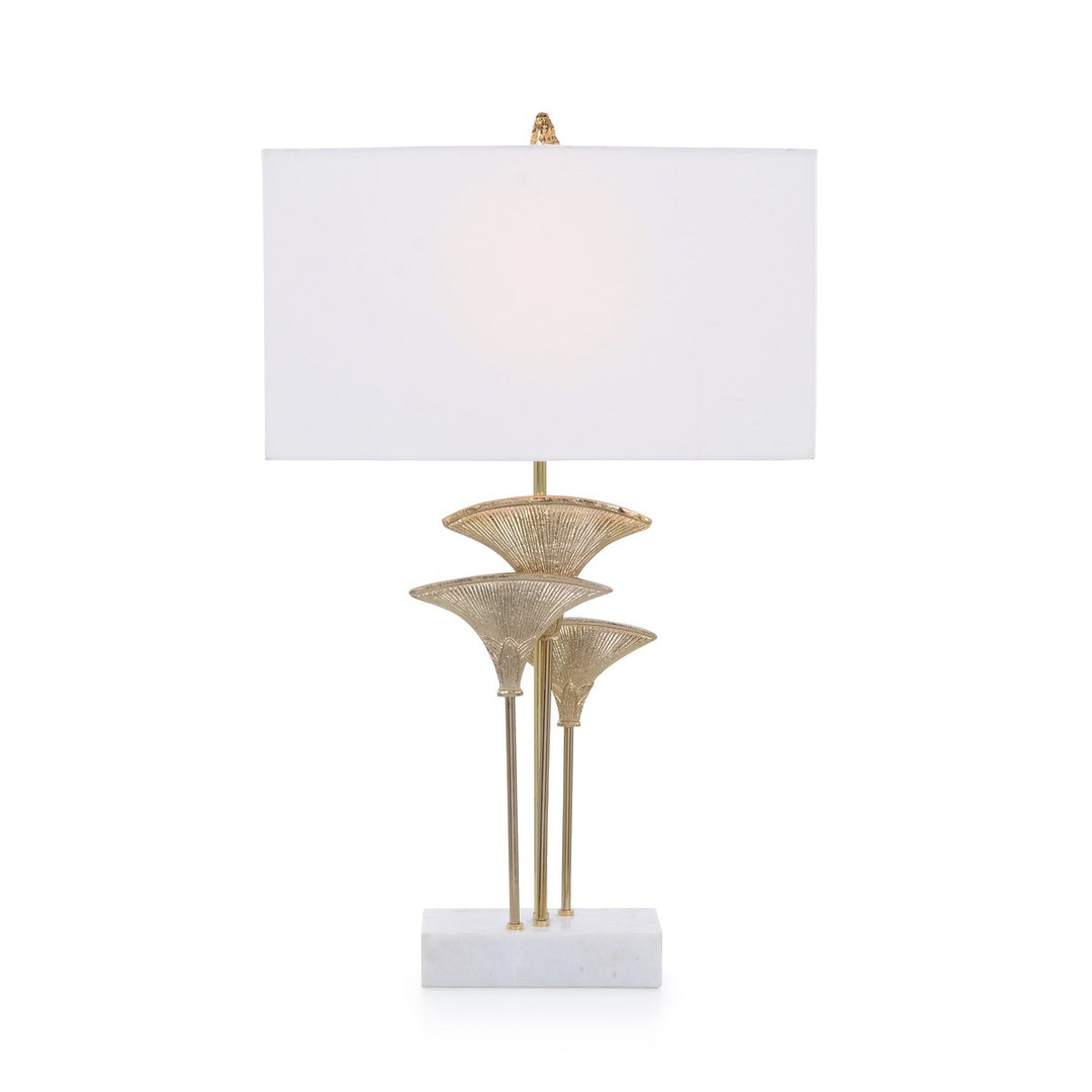 Camden Papyrus Leaves Table Lamp - Gold - Aluminum