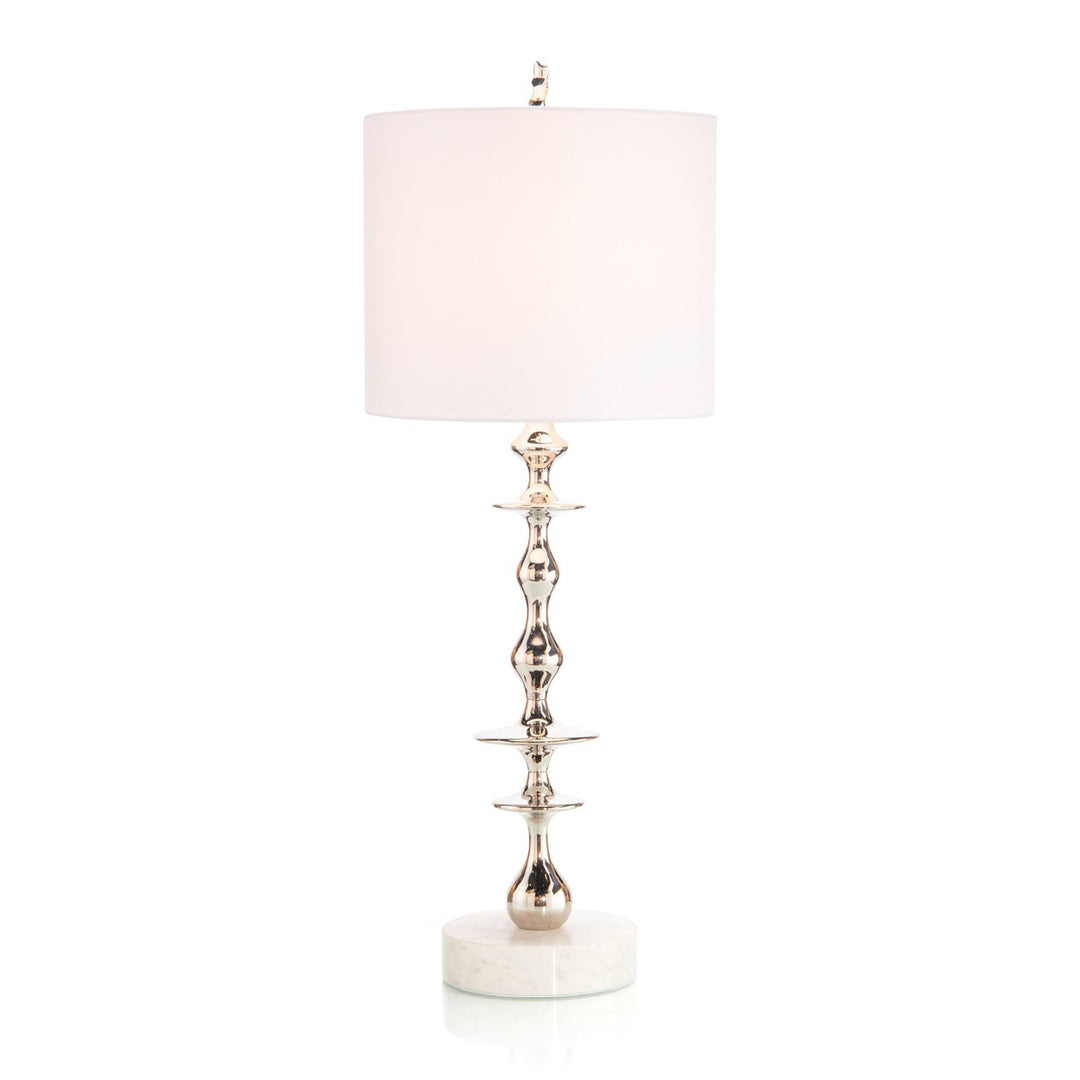 Solis Nickel Table Lamp - Silver - Aluminum