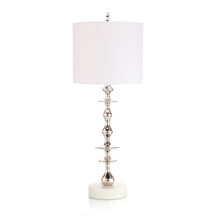 Solis Nickel Table Lamp - Silver - Aluminum