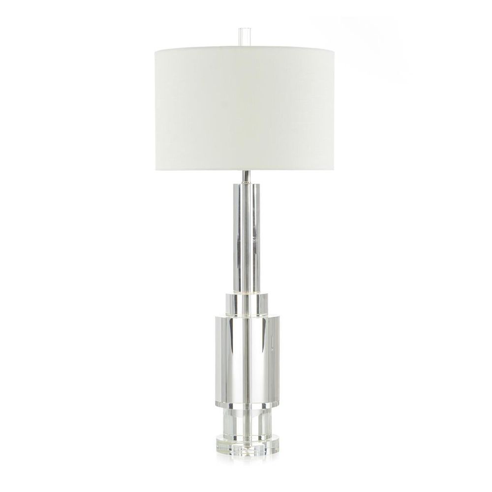 Table Lamps Stepped Deco Crystal Lamp - White