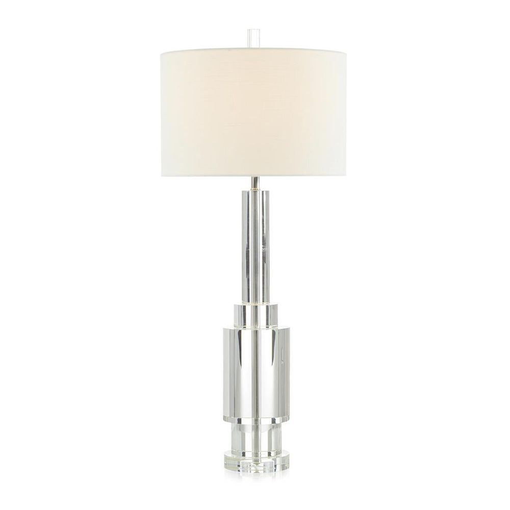 Table Lamps Stepped Deco Crystal Lamp - White