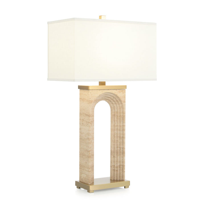 Lachlan Table Lamp - Bronze - Travertine Stone