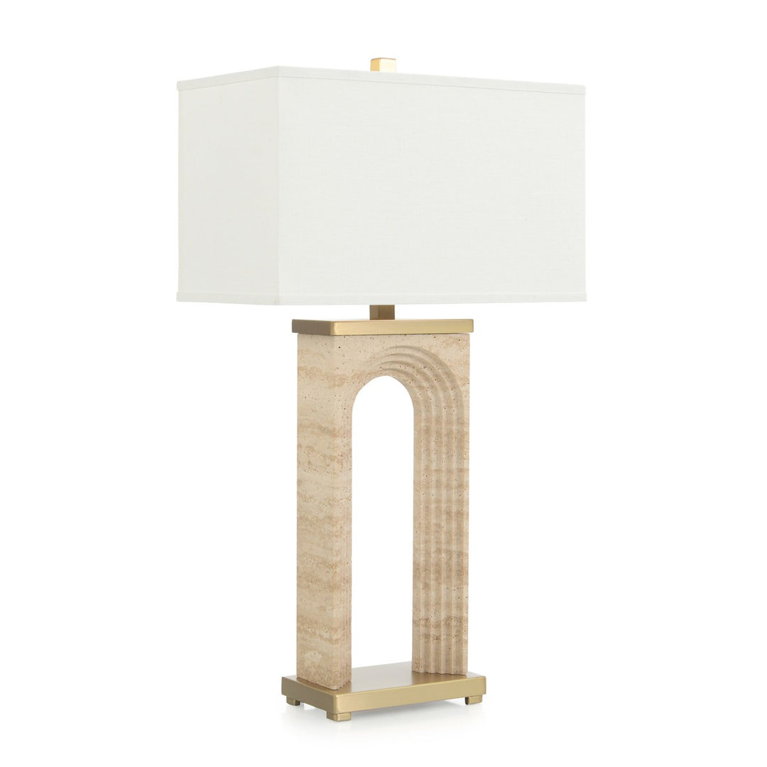 Lachlan Table Lamp - Bronze - Travertine Stone