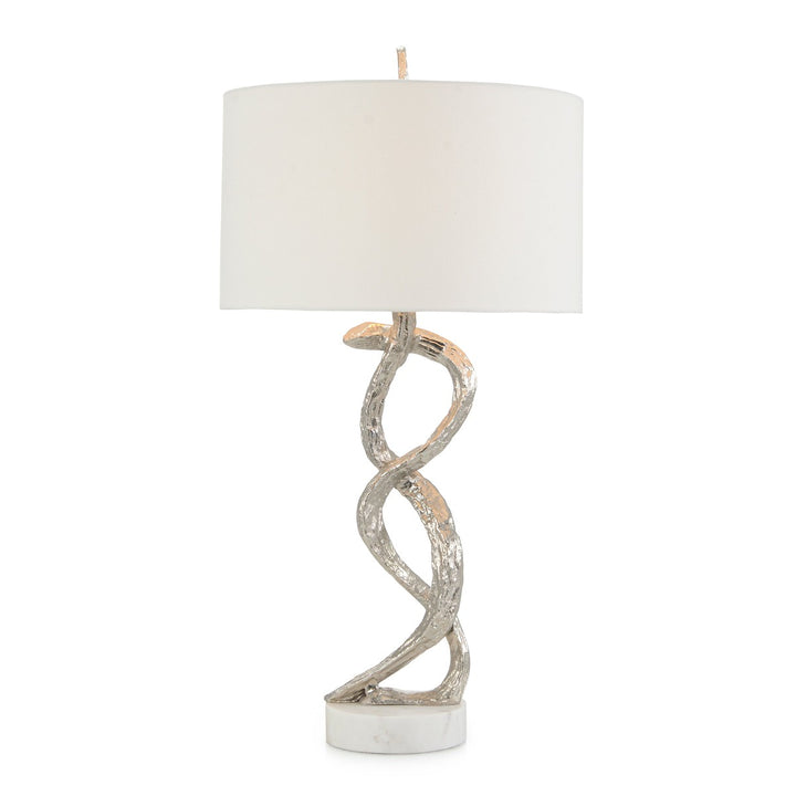 Solis Silver Table Lamp - White - Marble