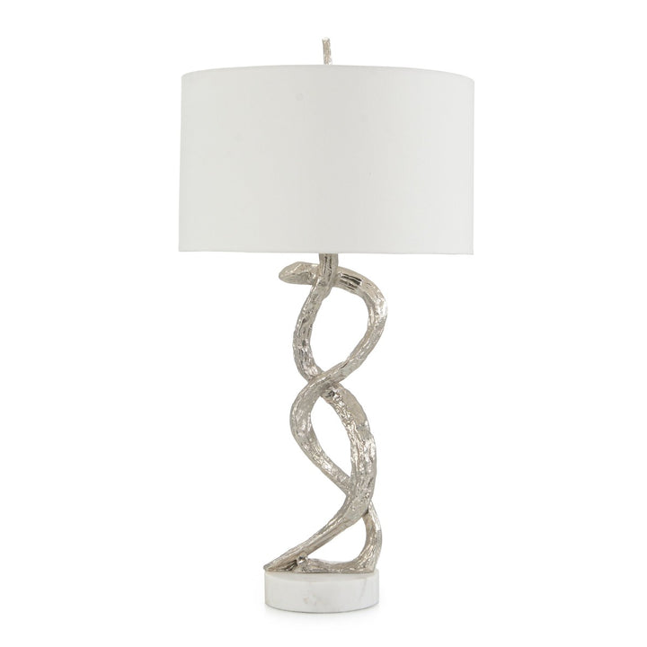 Solis Silver Table Lamp - White - Marble