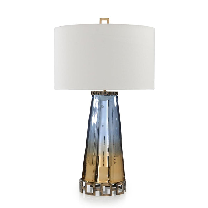 Azure Blue And Amber Glass Table Lamp