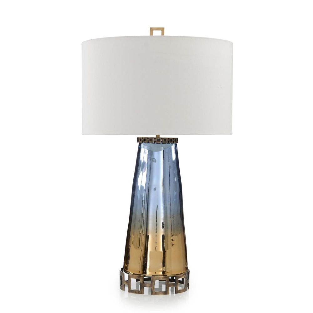 Table Lamps Sapphire Blue And Cognac Glass Table Lamp