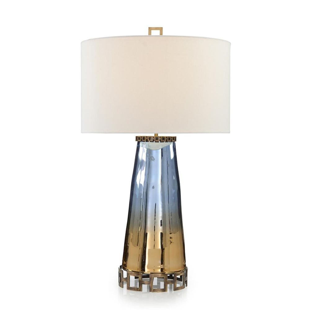 Table Lamps Sapphire Blue And Cognac Glass Table Lamp