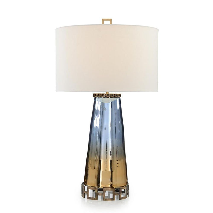 Table Lamps Sapphire Blue And Cognac Glass Table Lamp