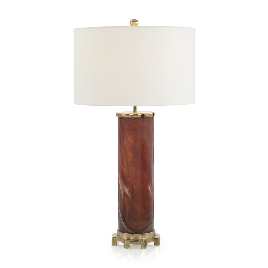 Solis Sienna Marbled Glass Table Lamp - Brown - Glass