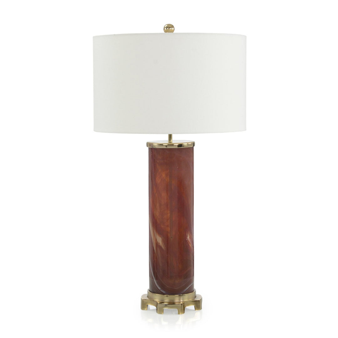 Solis Sienna Marbled Glass Table Lamp - Brown - Glass