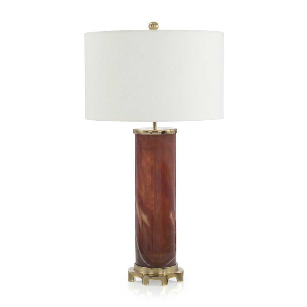 Table Lamps Burnt Sienna Marbled Glass Table Lamp - Brown, Gold