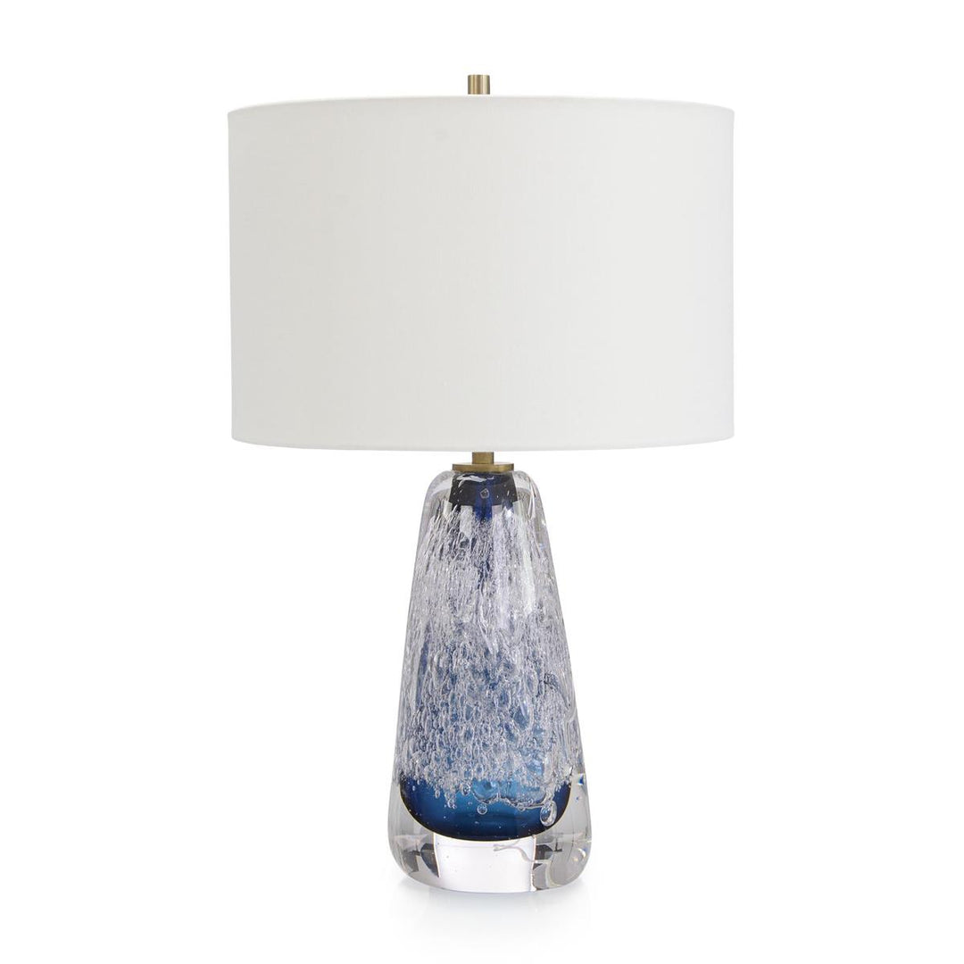 Cobalt Blue Art Glass Table Lamp - Clear