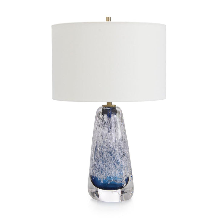 Cobalt Blue Art Glass Table Lamp - Clear