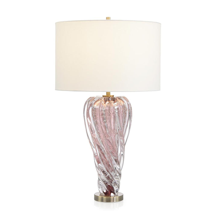 Blush Pink Art Glass Table Lamp - Pink