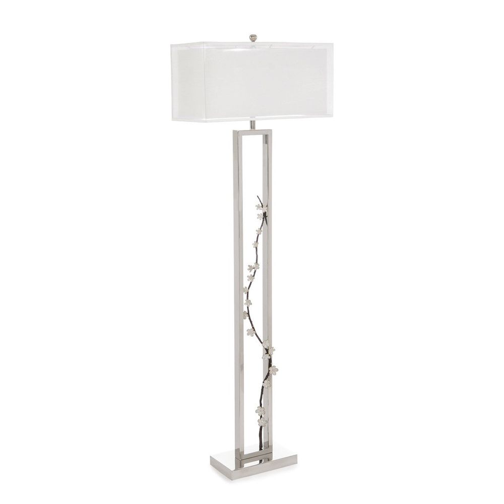 Floor Lamps Floral Floor Lamp - Silver, White