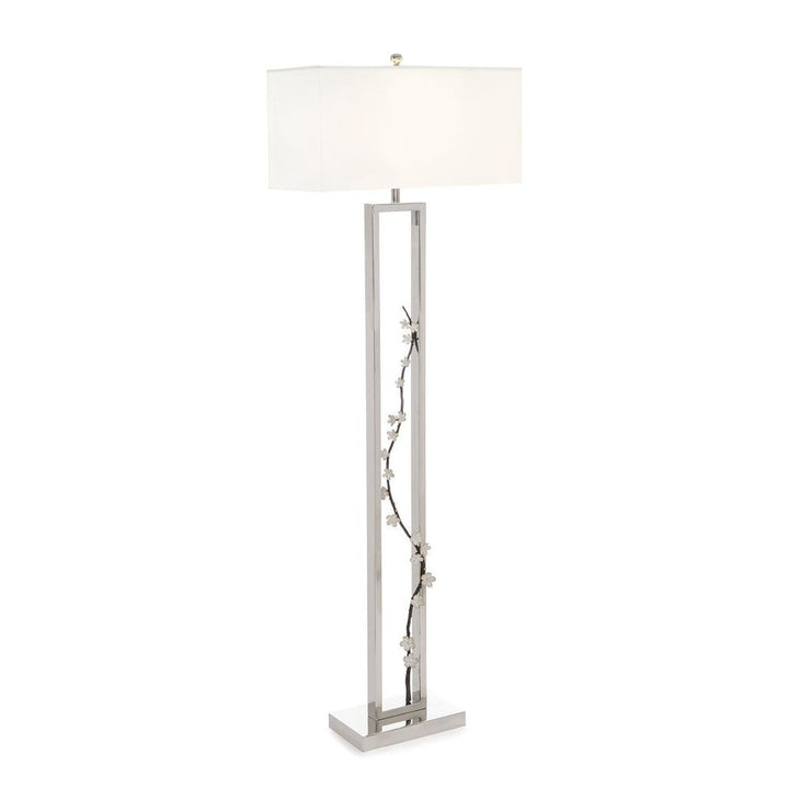 Floor Lamps Floral Floor Lamp - Silver, White