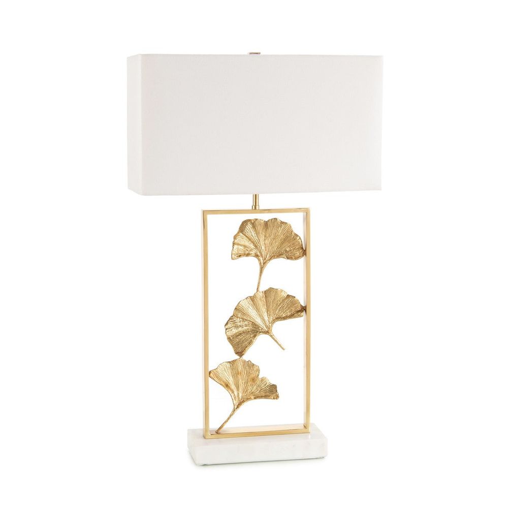 Table Lamps Gingko Table Lamp - Brass, White