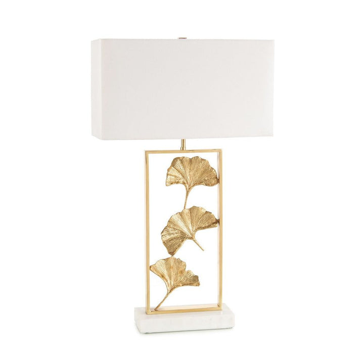 Table Lamps Gingko Table Lamp - Brass, White