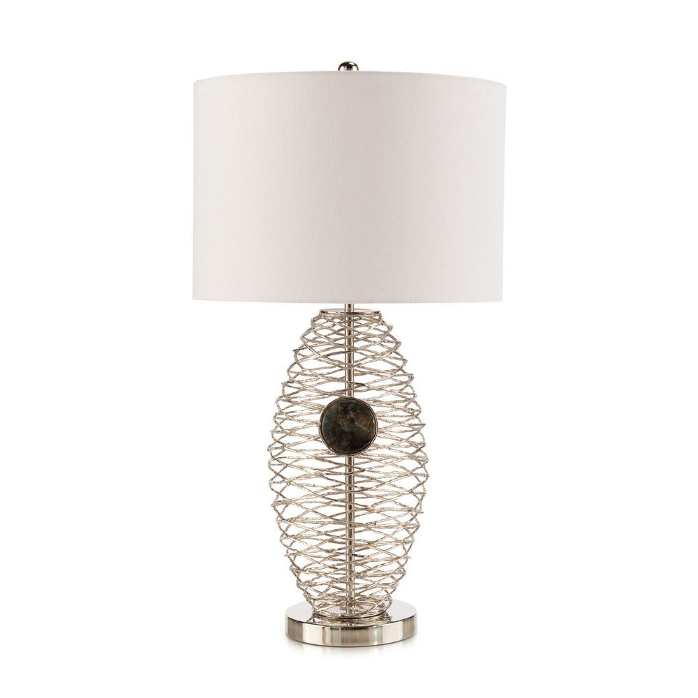 Table Lamps Jewel Table Lamp - Silver, Blue, White