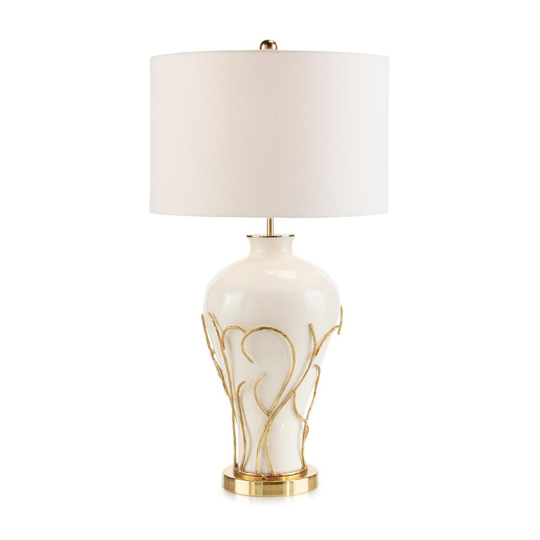 Ivory Flame Table Lamp - Silver,White