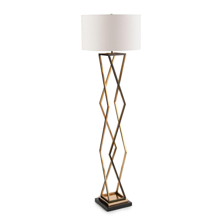 Framed Floor Lamp - Gold,Off White