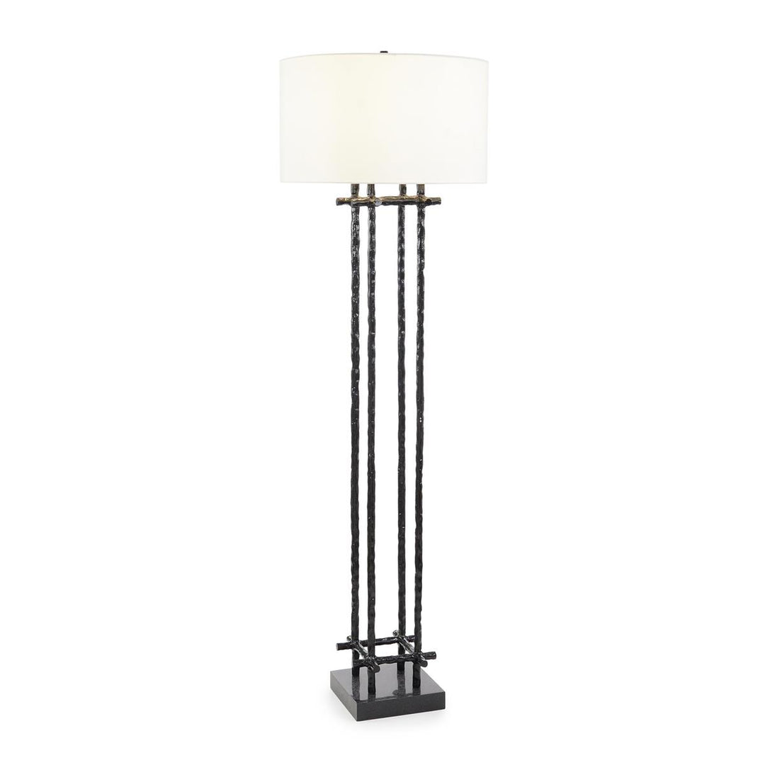 Ebony Poteau Floor Lamp - Bronze,White