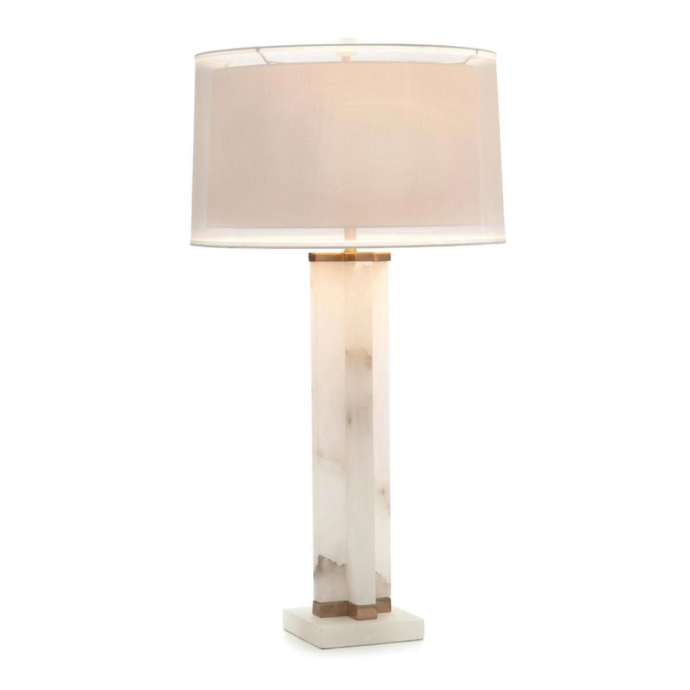 Table Lamps Alabaster Cross Table Lamp - Off White, White