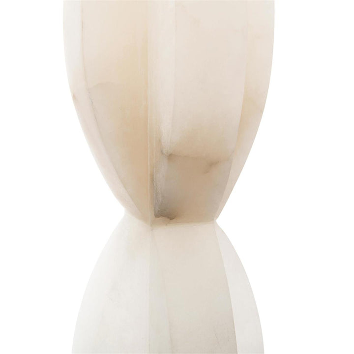 Interwoven Stacked Alabaster Floor Lamp - White