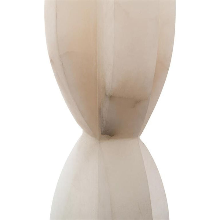 Interwoven Stacked Alabaster Floor Lamp - White