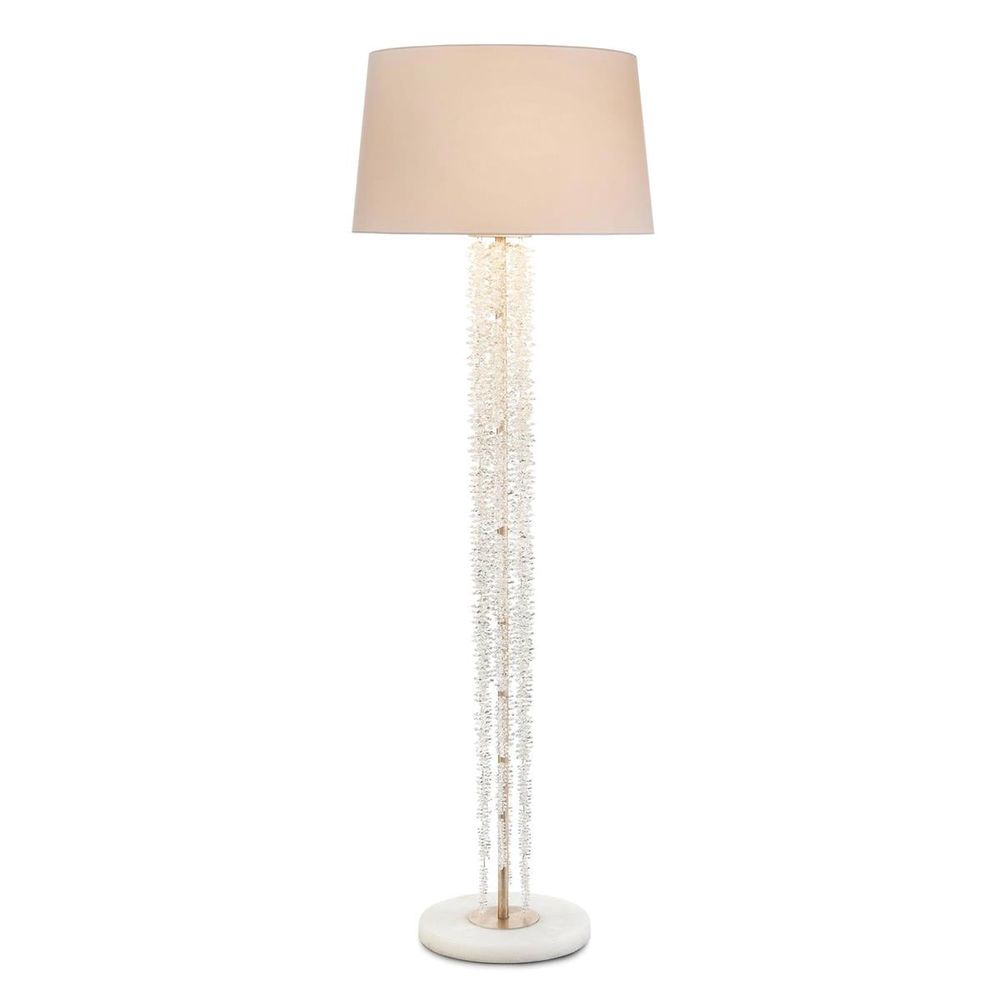 Floor Lamps Cascading Crystal Waterfall Floor Lamp - Silver